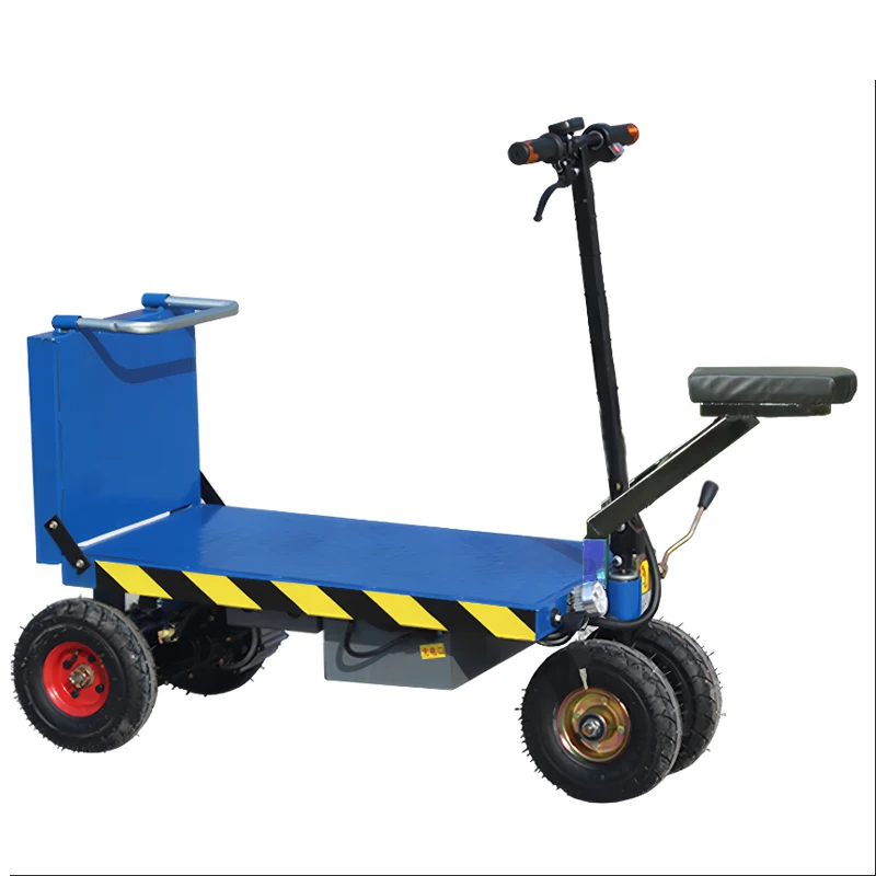 

【Best-selling】Portable Folding Electric Trolley Truck With Seat Durable Flatbed Trailer For Transport Tool Hand Cart Trolley