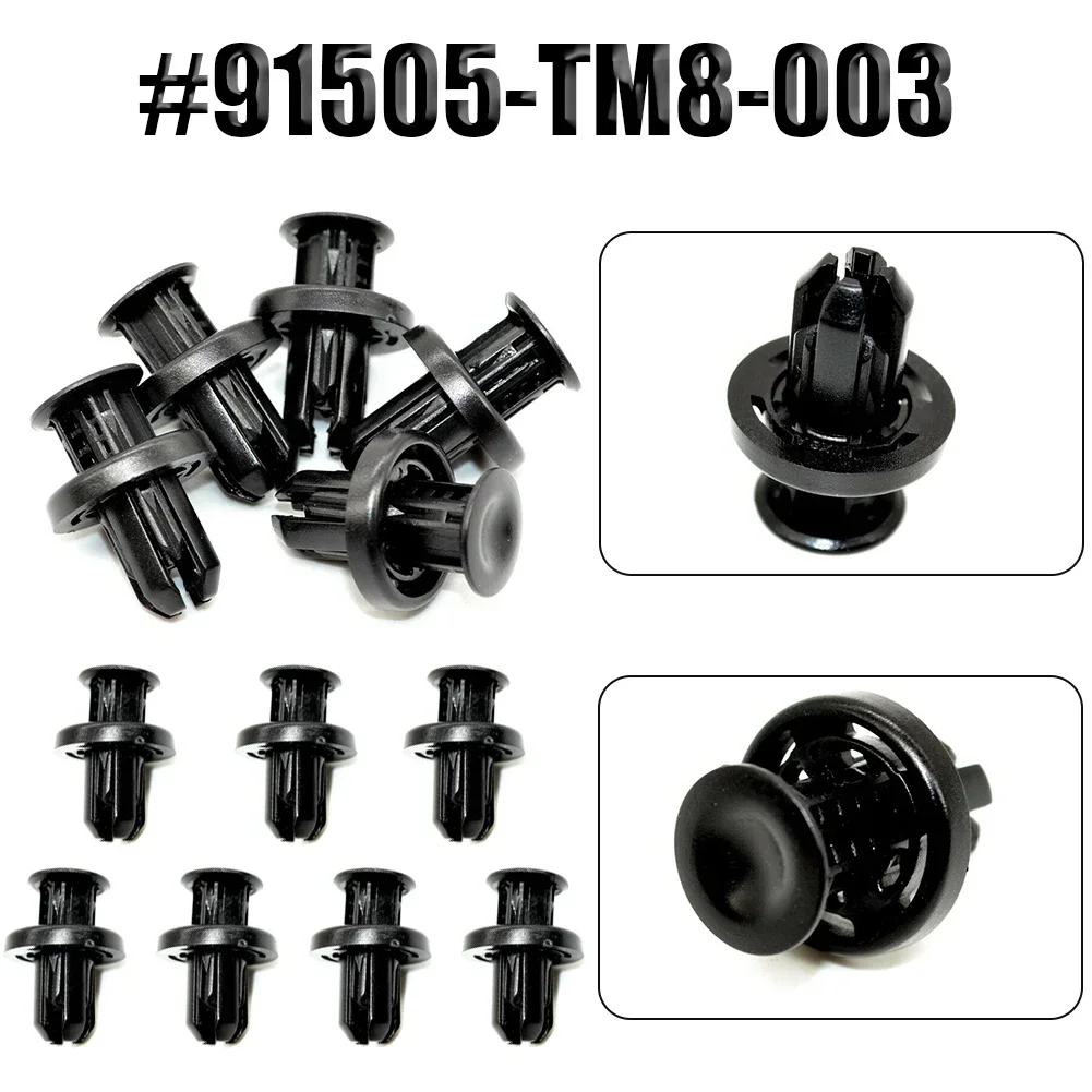 12pcs Car Under Cover Retainer Clips Nylon 91505TM8003 For Honda Bumper Wheel Well Liner Push-Type Retainer Clips