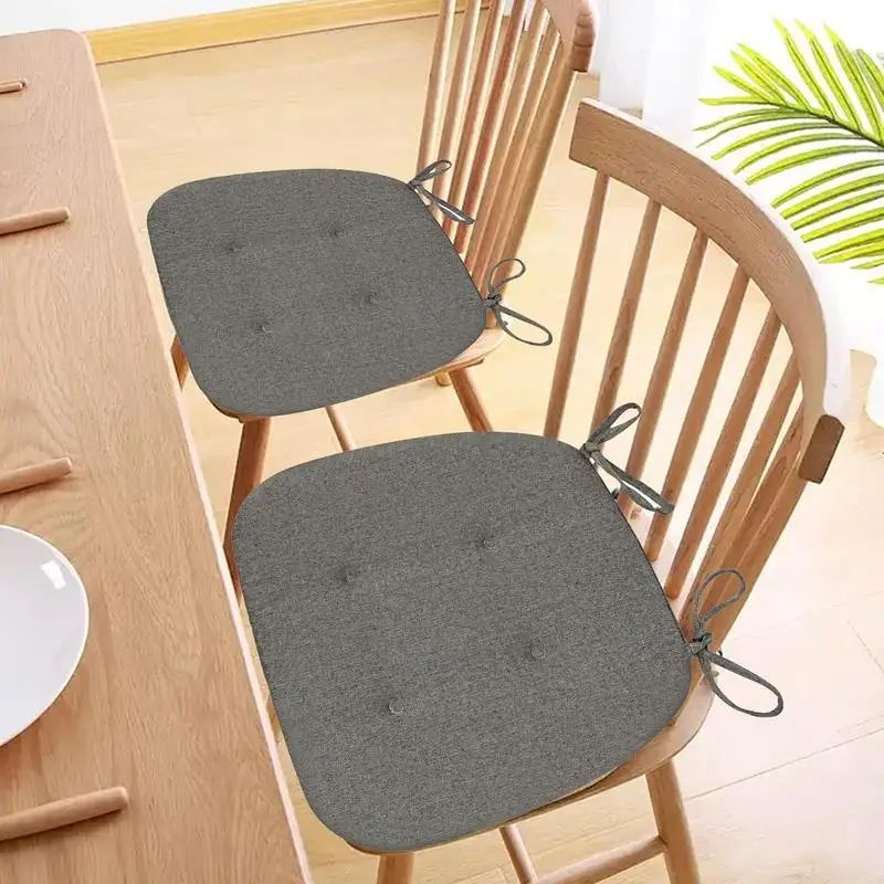 Dining Chair Cushion Kitchen Chair Pads With Ties Thickened Sitting Mat Non Slip Soft Dining Seat Cushion For Indoor Workplace