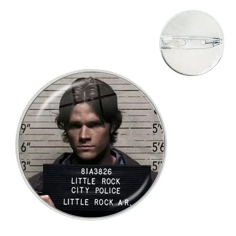 Movie Supernatural Pin Dean Winchester Jensen Ackles Cute Meme Glass Dome Brooches Shirt Lapel Bag Badge