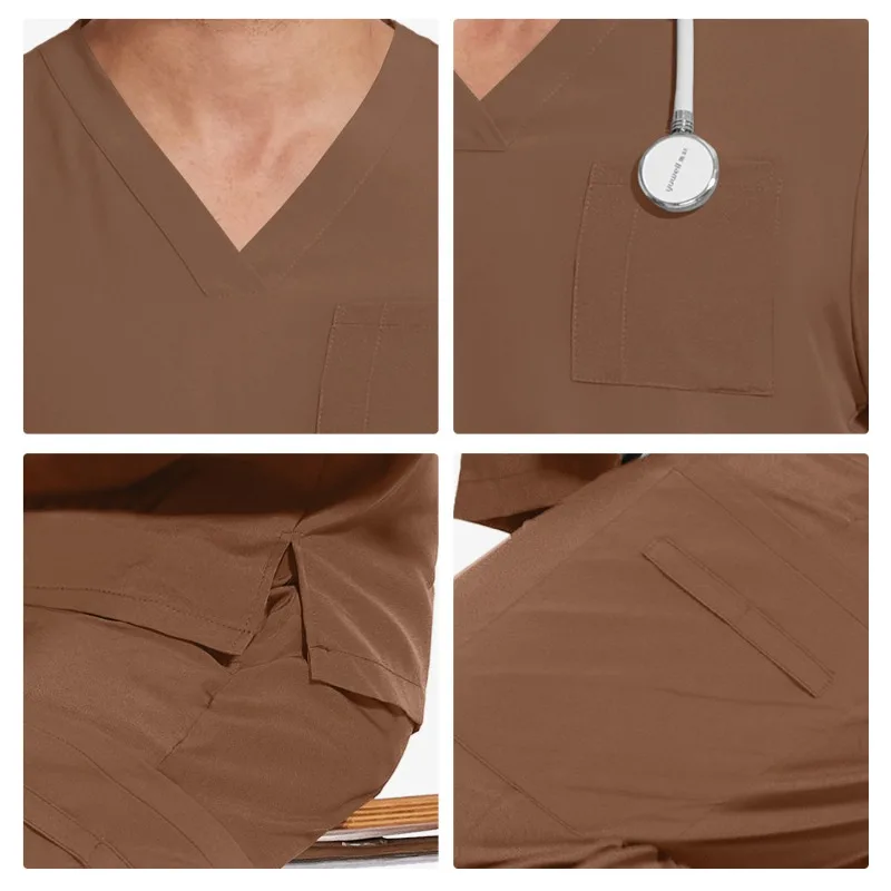 

Универсальный комплект медицинской униформы для врачей и медсестер с V-образным вырезом, легкий и удобный