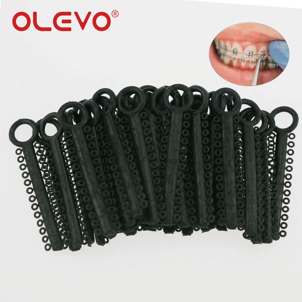 OLEVO 1040 Pcs Dental Orthodontic Leagues Ligature Ties Elastic Rubber Bands for Teeth Braces Brackets Elastomeric O-Rings