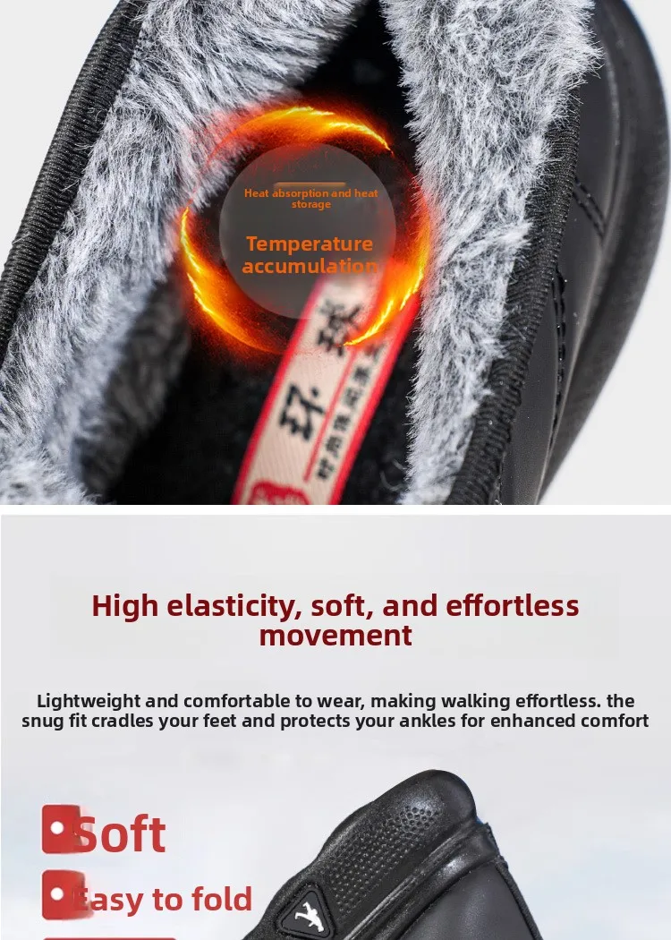 Herren Winter Warme Freizeit-Sportschuhe mit Schnürung, PU-Obermaterial, Fleece-Futter, Rutschfeste Dicke Sohle, Alltagsschuhe zum Gehen – Detail 8