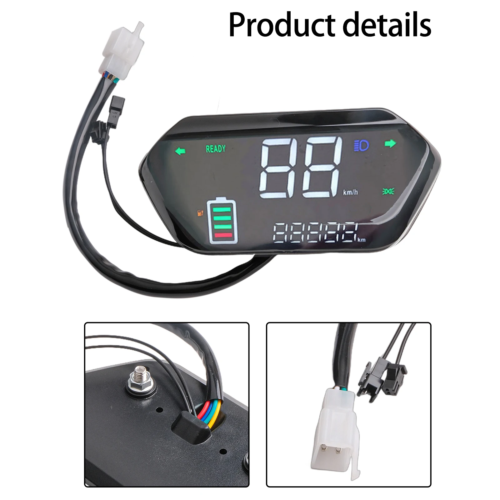 1Pcs Black 6-PIN 48V/60V/72V LCD Display Meter Control Panel For E-Bike Motor Digital Instrument Panel For Tricycle