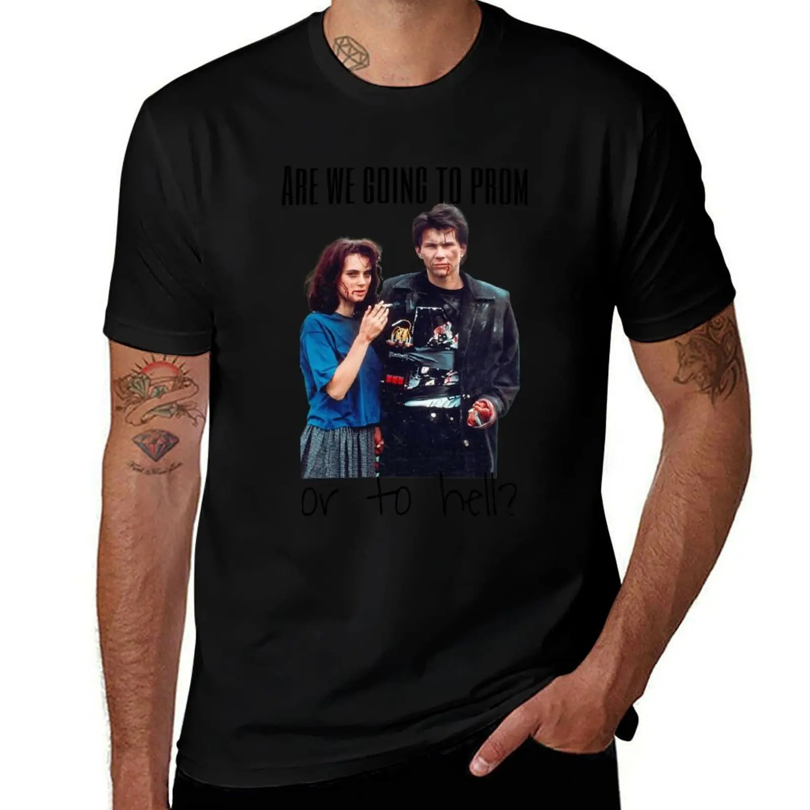 

Are we going to prom or to hell T-Shirt Classic Basic Casual T-Shirt