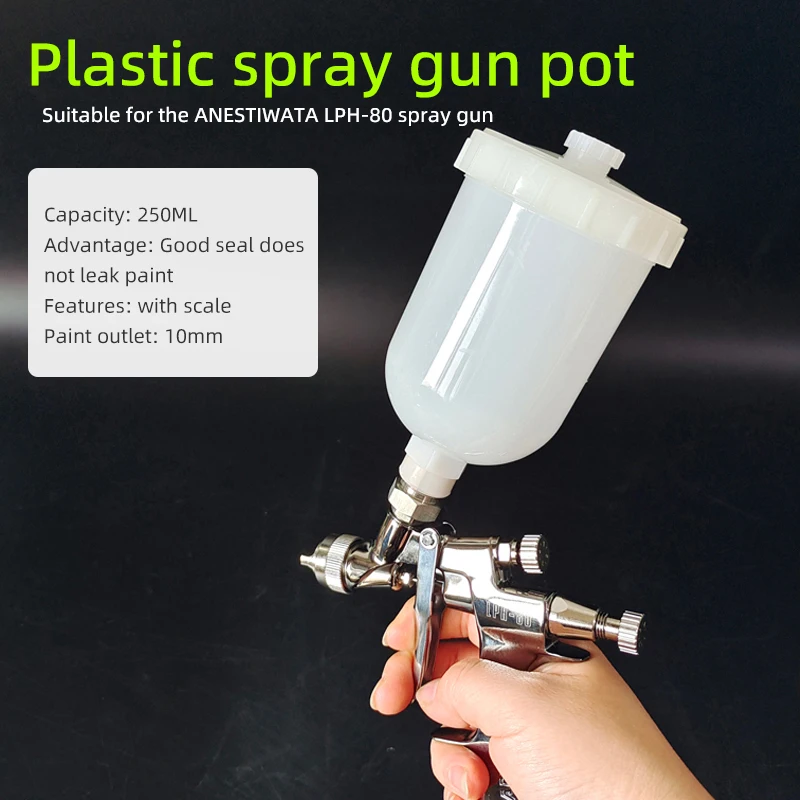 Spray Gun Pot For Iwata LPH-80 Spray Gun Pot Car Small Repair Spray Gun Plastic Pot 250ml Paint Spray Gun Can