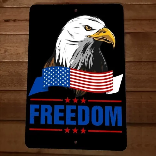 USA Eagle Freedom America  Metal Wall Sign Poster July 4th