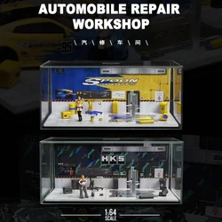 MoreArt 1:64 Non Assemble Diorama Auto Repair Workshop With Tools Set -Spoon&HKS Coating