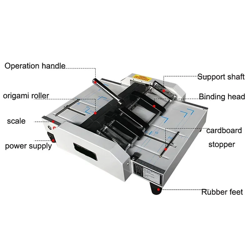 Encadernação elétrica e máquina dobrável, Manual Nail Folding Tool, Saddle Stitching, Automático, A3