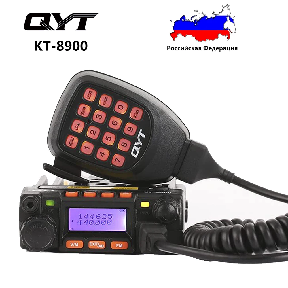 Qyt Kt-8900 Mini 25-watt Dual Band Mobile Transceiver, Vhf 136-174/uhf 400-490mhz Car Radio