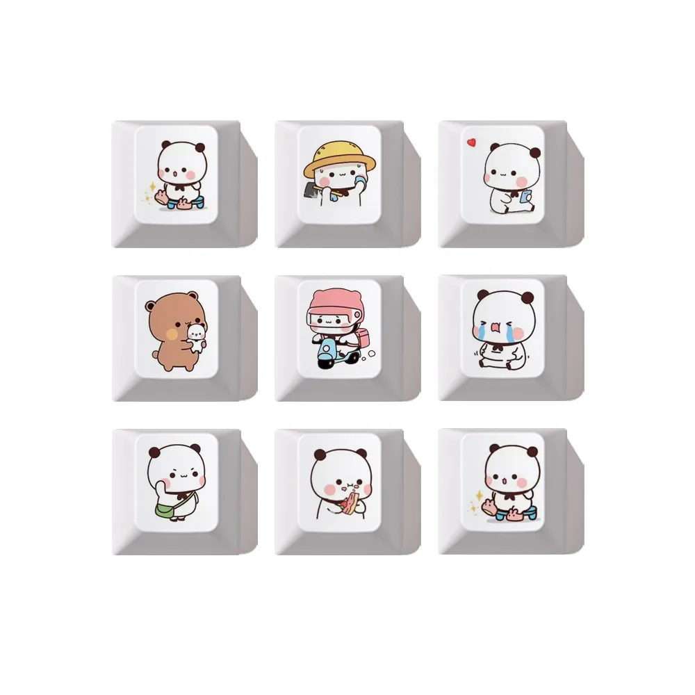 MAIMOOOO Cartoon Bubu Yier Cute Keycaps PBT Cherry Profile 4/7/9Keys ESC Spacebar WASD Arrow Key Cap for DIY Mechanical Keyboard