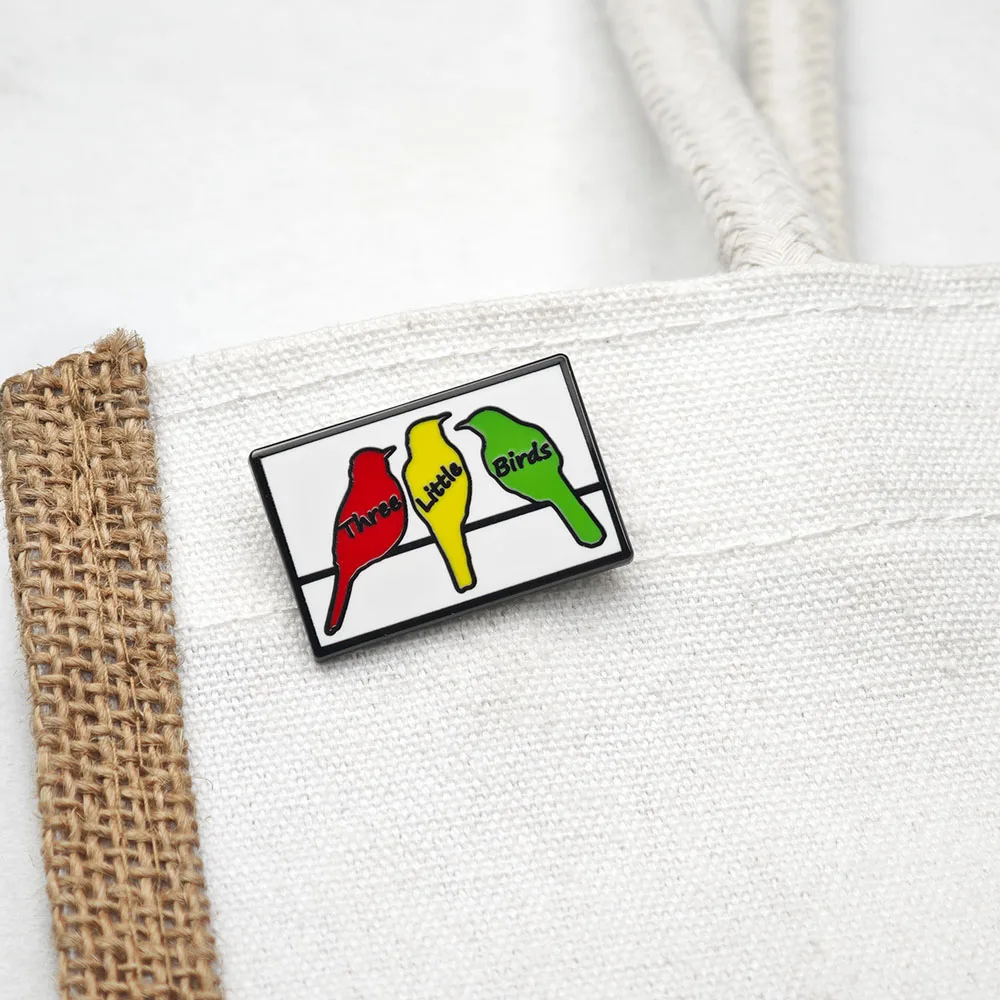 Bob Marley Three Little Birds Metall-Emaille-Anstecknadel, Reggae-Musik-Brosche, Rasta-Farben, Abzeichen, Reversnadeln, Geschenk für Fans, Rucksack-Schmuck – Detail 8