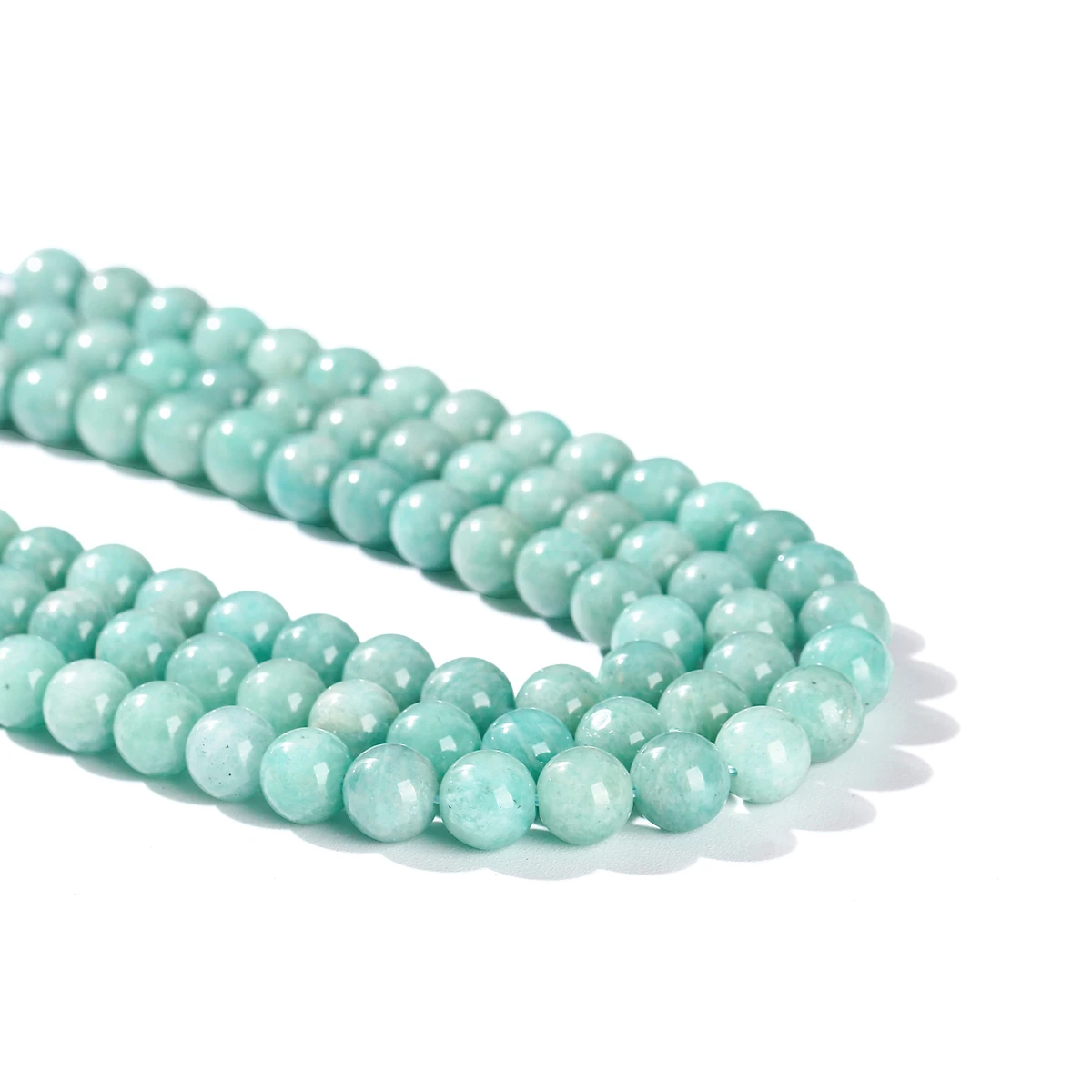 Echte natürliche blau-grüne Amazonit-Perlen, rund, lose Spacer-Edelsteinperle für Schmuckherstellung, DIY-Armband, Halskette, Zubehör – Detail 7