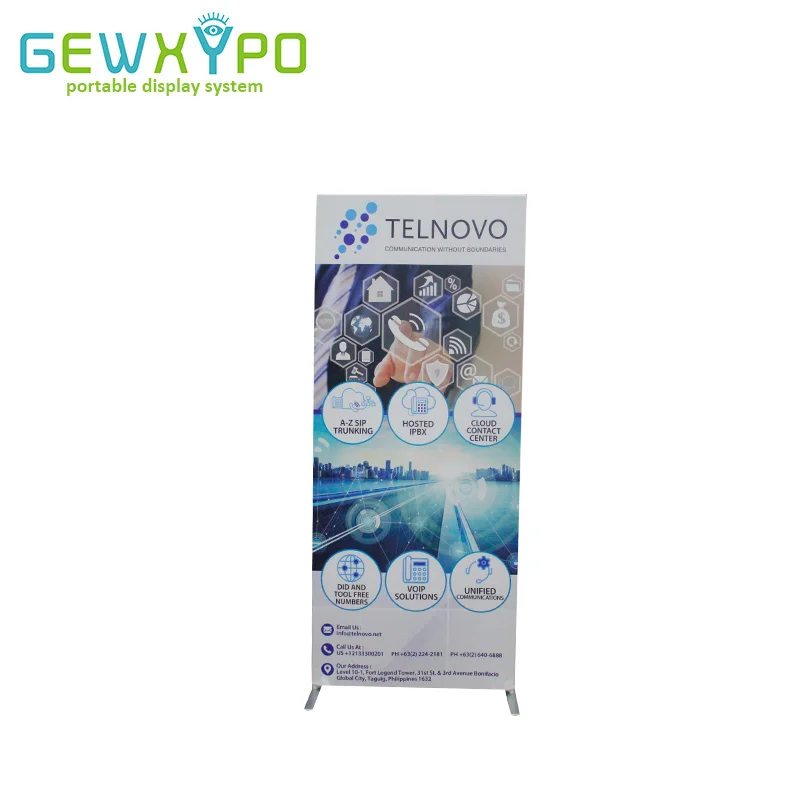 Economy 3ft Wide Square Corners Iron Feet 25mm EZ Tube Expo Display Advertising Banner Stand With Your Own Design Printing