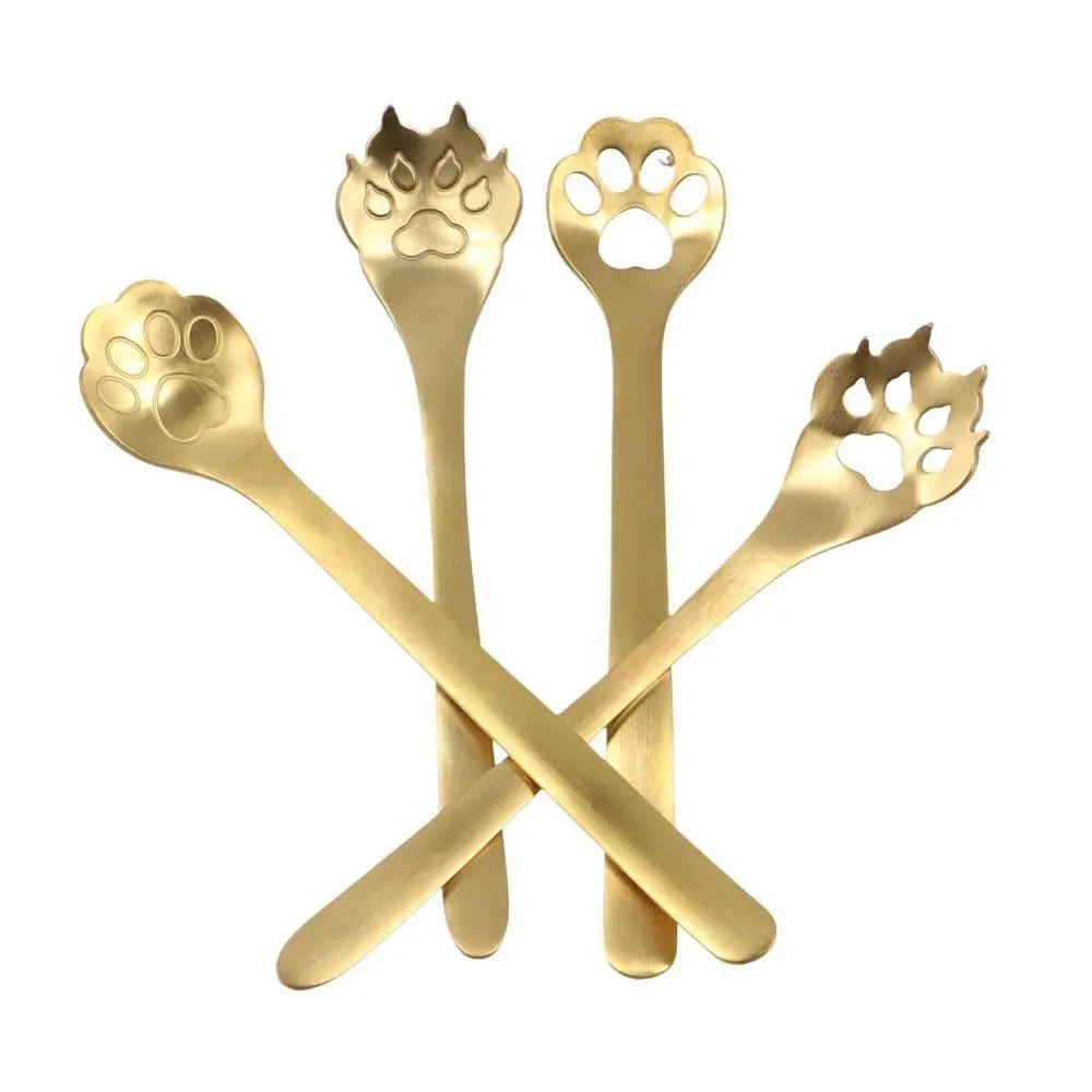 Mixing Kitchen Dessert Dog Cat Paw Ice Tea Stainless Steel Stirring Tool Teaspoon Milk Spoon Coffee Stirrers