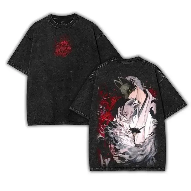 

2025 New Trendy Men Women Hot Top Latest Released Horror Game Graphic Print T-shirts Washed Vintage Tops Silent Hill F Tees