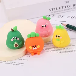 1pcs Cute Cartoon Mini Fruit Pencil Sharpener Creative Avocado Peach Shaped Pencil Sharpener Student Stationery Supplies