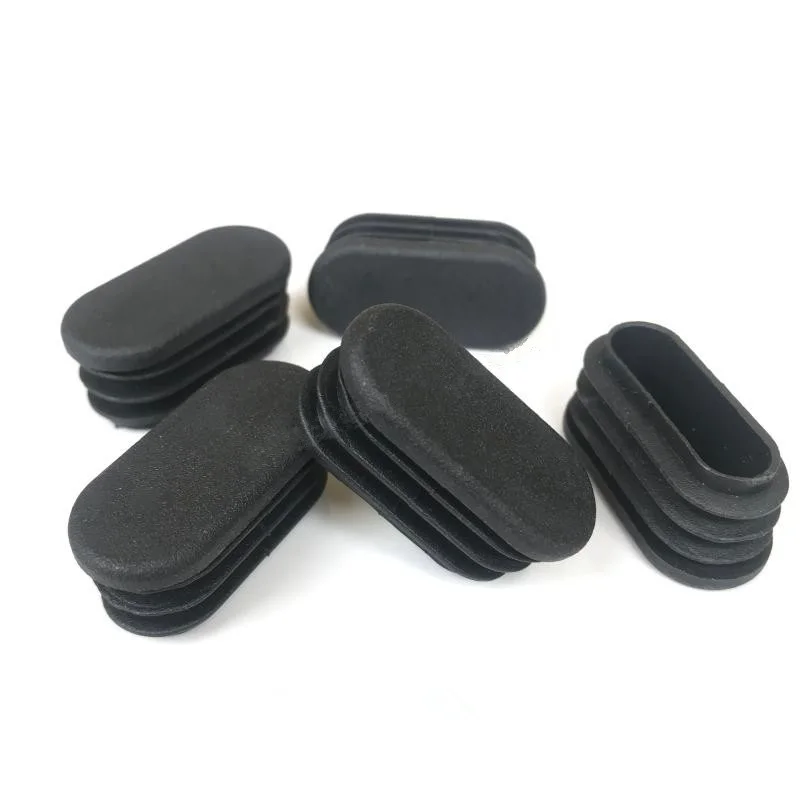 Black Oval Oblong Rectangle Plastic Blanking Plug Caps Tube Pipe Inserts Plug Bung Insert Stopper For Chair Leg Pipe