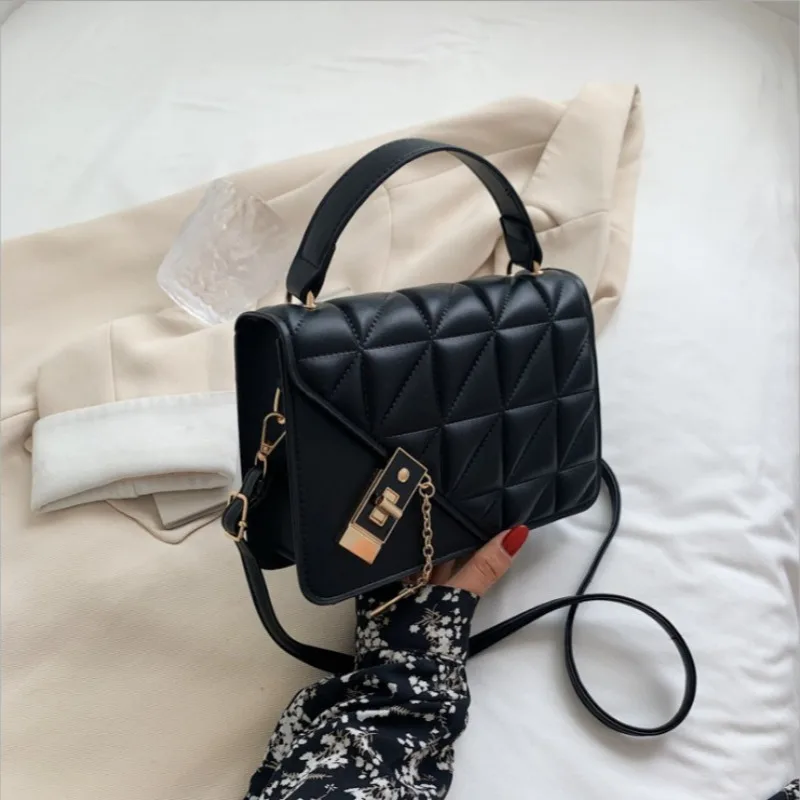 2024 New Vintage Fashion Shoulder Bag Plaid PU Leather Ladies Handbags Designer Crossbody Bags for Women