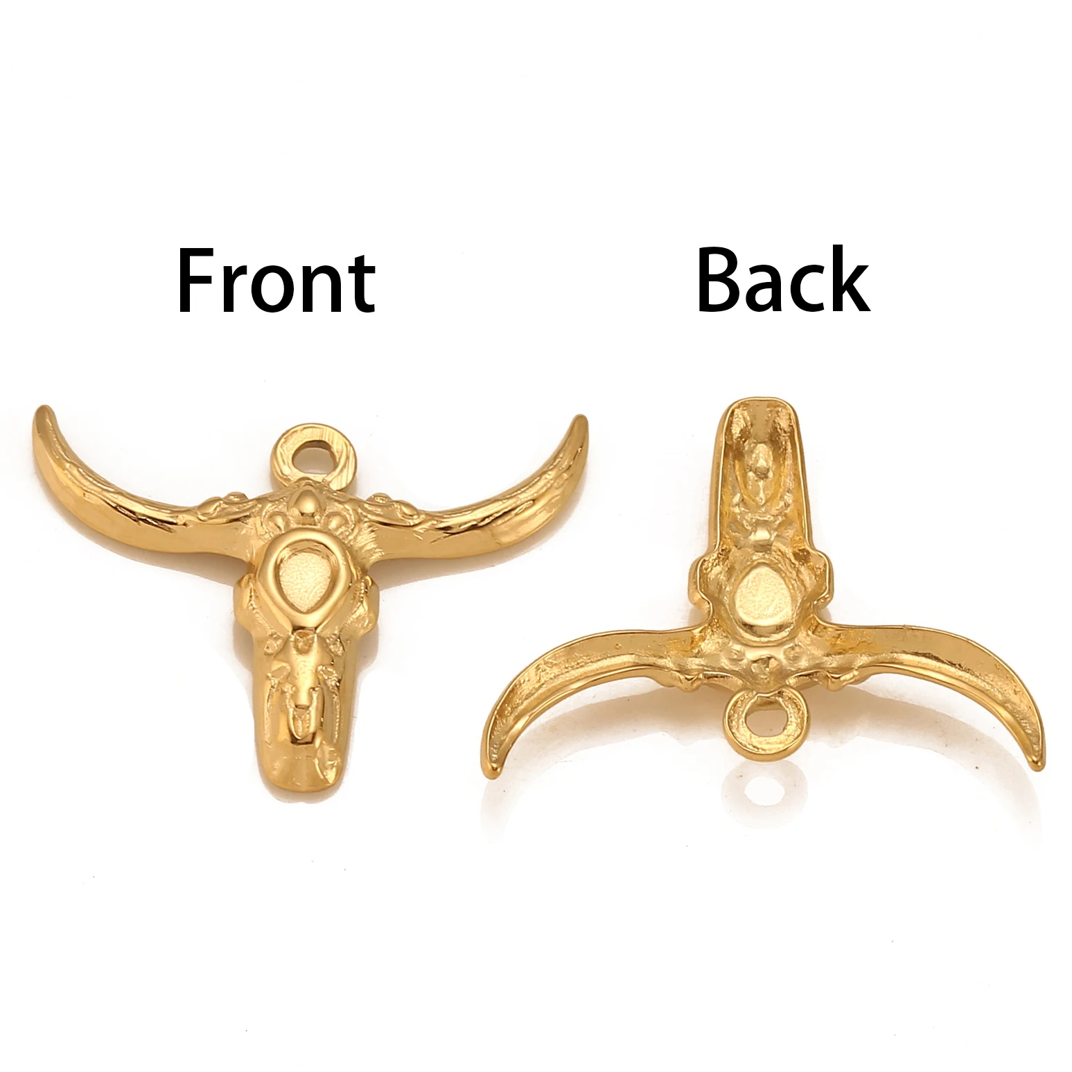 3pcs Bull Head Charms Personality Animal Stainless Steel Pendants DIY Necklace Bracelet Jewelry Makings Findings Accessories