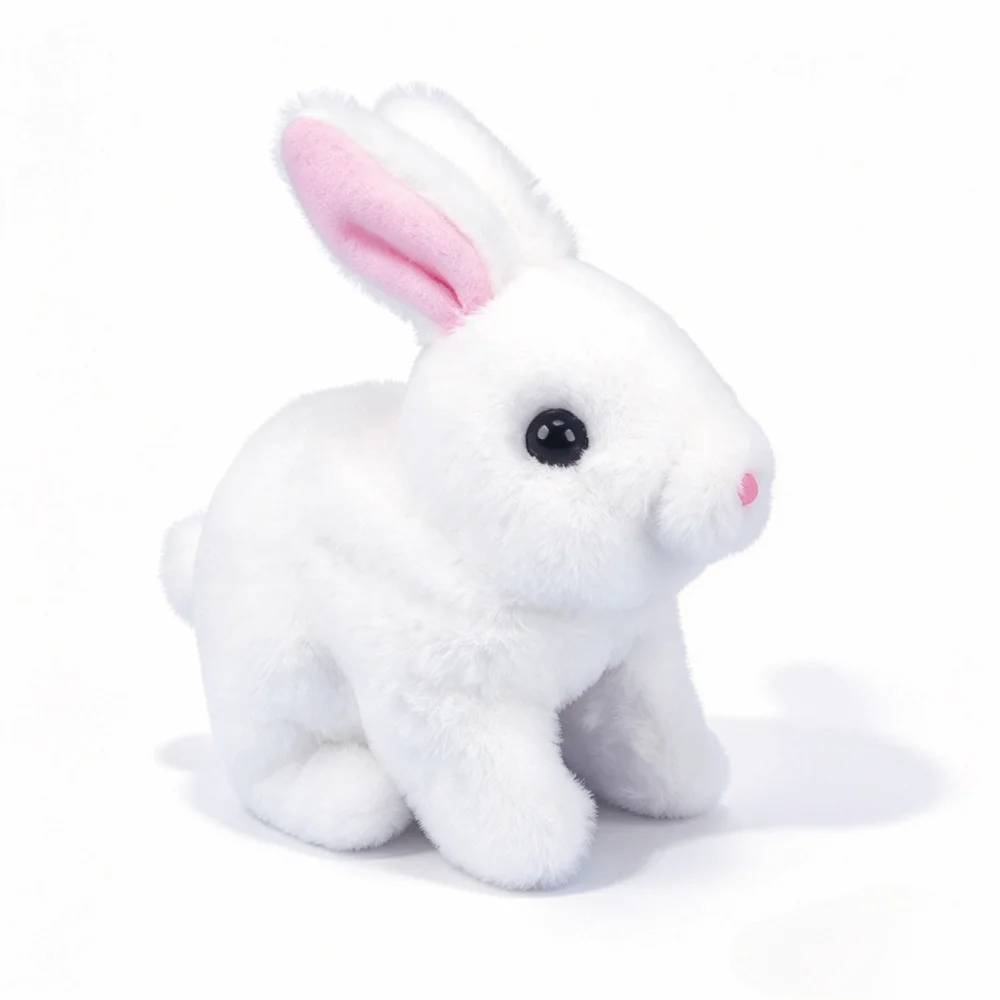 Walking Wiggle Ears Interactive Rabbit Toys Wag Tail Lifelike Simulation Electric Bunny Plush Sound And Action