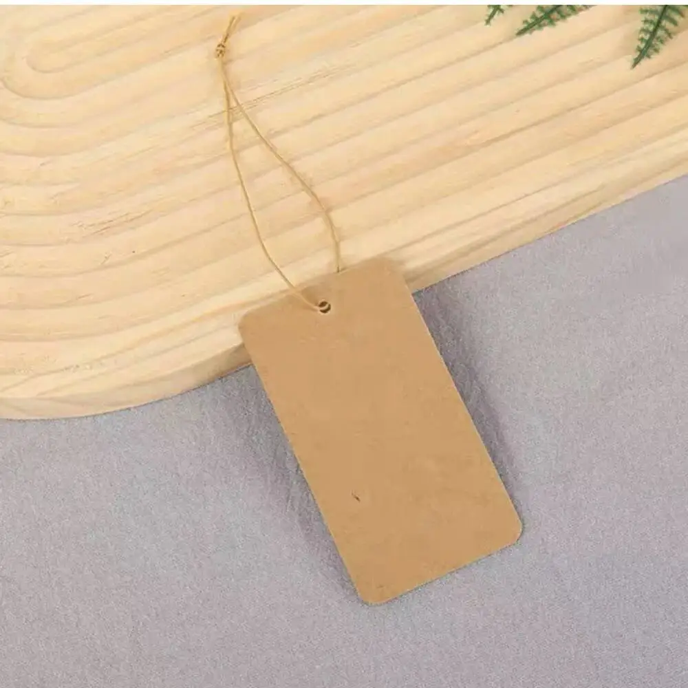 200 Stück leere Hangtags aus Kraftpapier mit elastischem Faden, Preisschilder für Schmuck – Detail 9