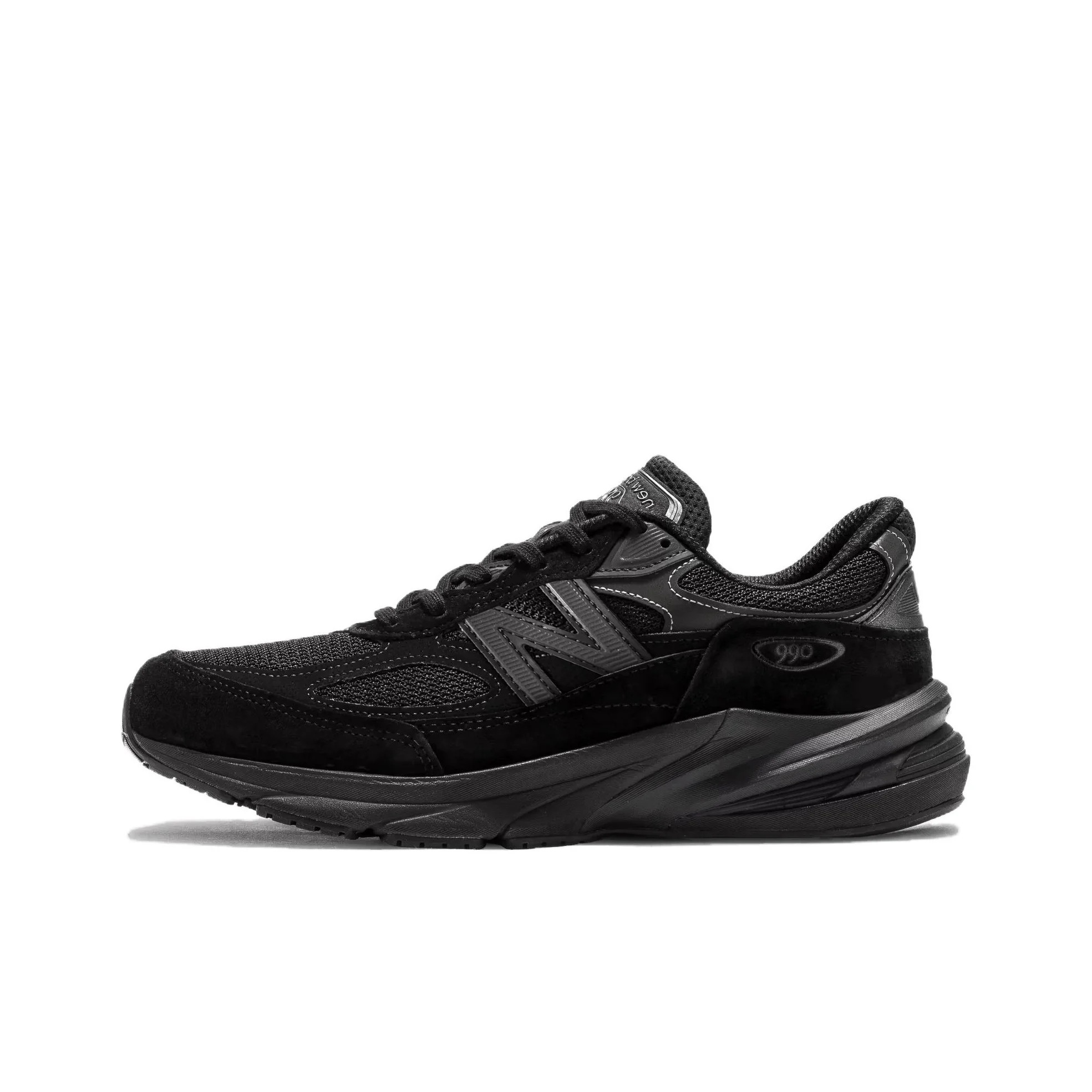 

New Balance NB 990 V6 – versatile, fabric/synthetic leather, low-cut, casual running shoes for men and women, black.