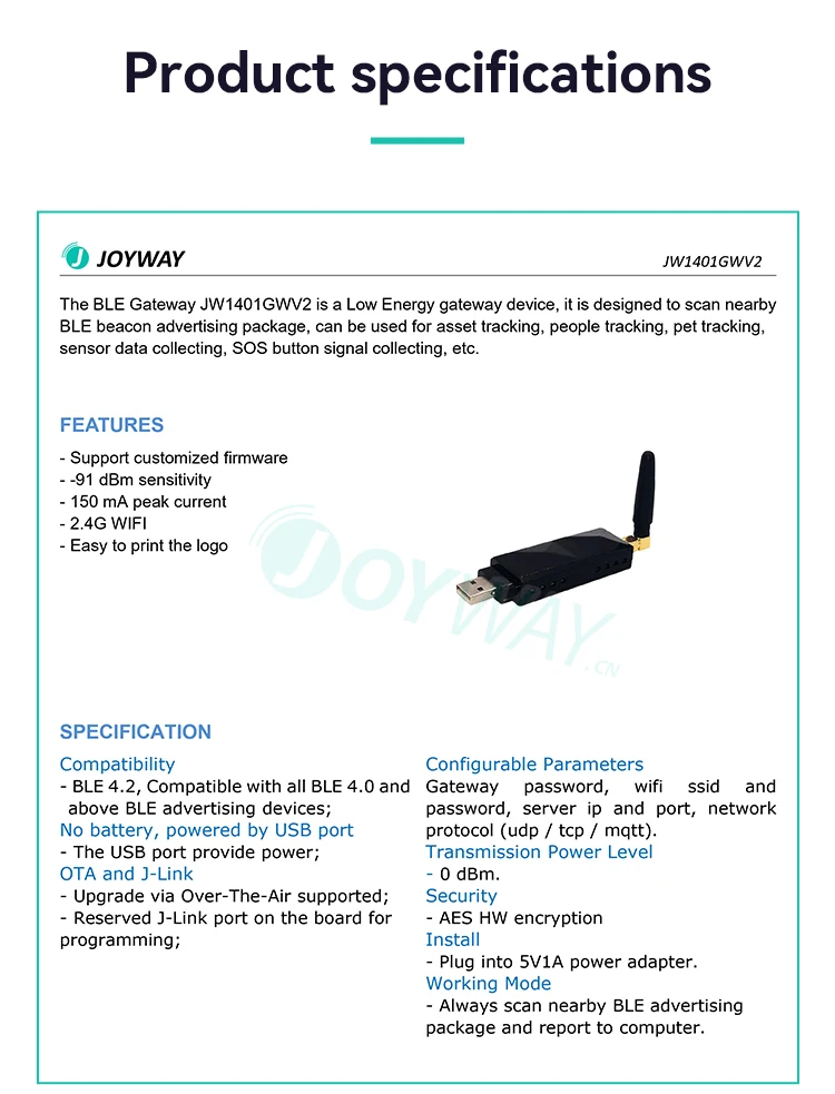 بوابة واي فاي ذكية داخلية وخارجية من Joyway، بوابة لاسلكية Ble 4.2 Iot