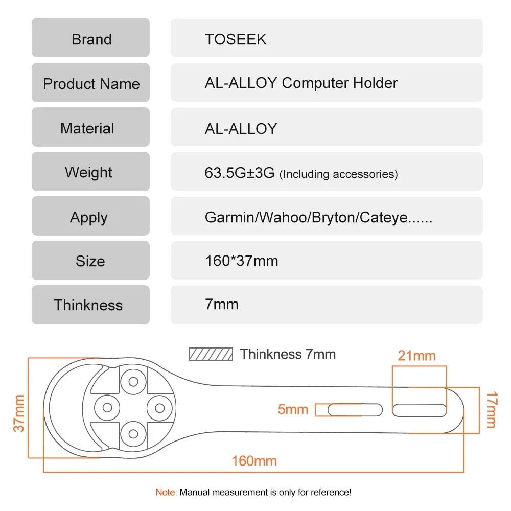 TOSEEK Bike Computer Bracket Speedometer Holder Extension Holder Light Bicycle Accessories for Garmin Gopro Bryton Wahoo