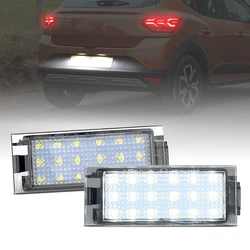 2Pcs For Dacia Sandero II 2017-UP Logan II Logan Pick-Up White LED Number License Plate Light