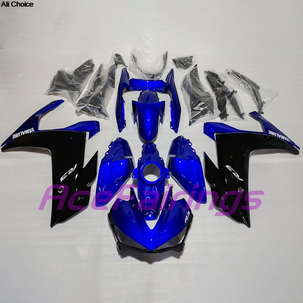 

2013-2018 YZF R3 R25 ABS Fairing Kit Plastic Fit For 13-18 Yamaha YZF R3 R25 Glassy Black Blue Motorcycle Fairings
