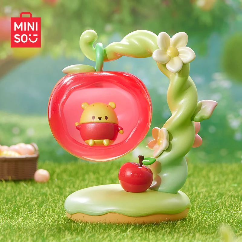 Miniso Disney Apple Sprookjesland Serie Blind Box Winnie De Poeh Schattige Pop Trendy Desktop Ornament Model Cartoon Speelgoed Decor Gift