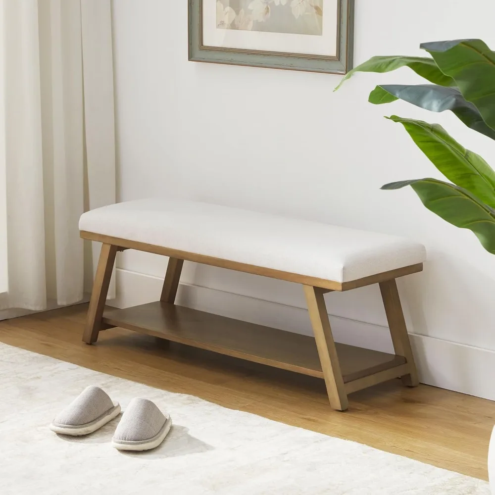 Stylish Upholstered Storage Bench for Entryway, Bedroom, Living Room, and More