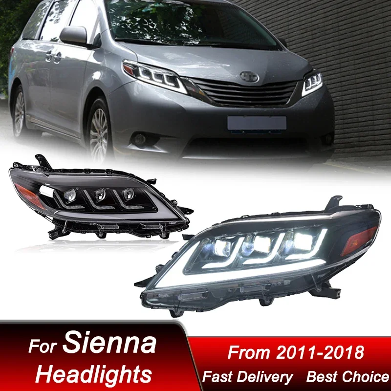 

Pop Car Styling Headlights For Toyota SIENNA 2011-2020 To Lexus Style LED Headlamp Assembly Upgrade Projector Lens Accessories