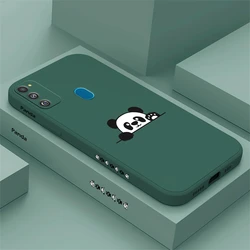 For Samsung M53 M14 5G M 14 M51 Phone Case Liquid Silicone Cover For Galaxy M33 M31 M21 M42 M32 M22 Cute Panda Pattern Fundas