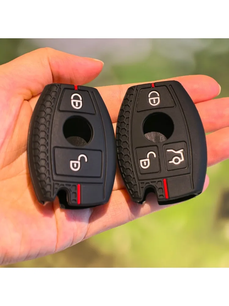 Housse de clé de voiture en Silicone, pour Mercedes Benz A B C E classe GLS GLA GLK GLC CLS CLA AMG W204 W205 W212 W463 W176, porte-clés
