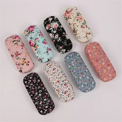 Retro Floral Glasses Case Flower Printed Cloth Reading Glasses Box Hard Eyewear Protector Women Optical Glasses Storage Case