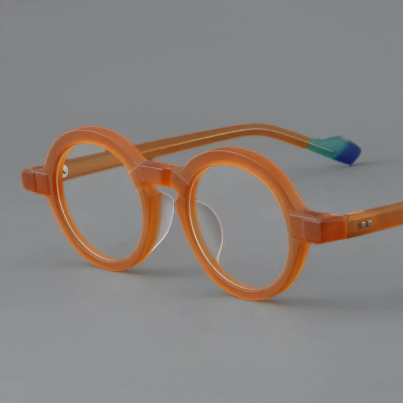 

Retro Thi Material Optical Glasses Frame Faionable Personalized Board Glasses round Frame Men's Eyeglasses Chinese Made