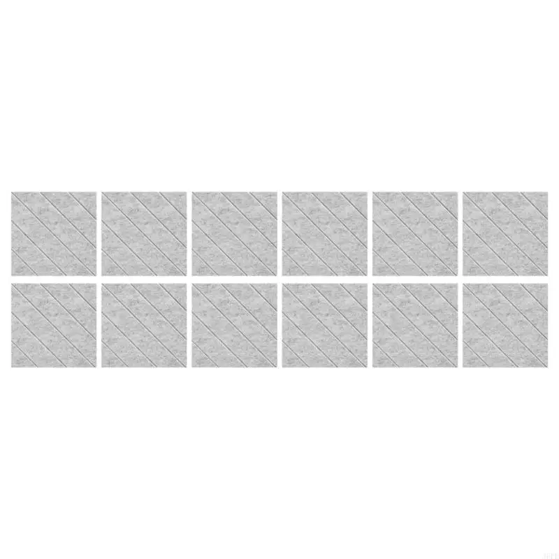 12のサウンドプルーフフォームパネルのJ6PEパック壁自己接着音響音響タイルポリエステルテクスチャースタジオとホームウォールに最適