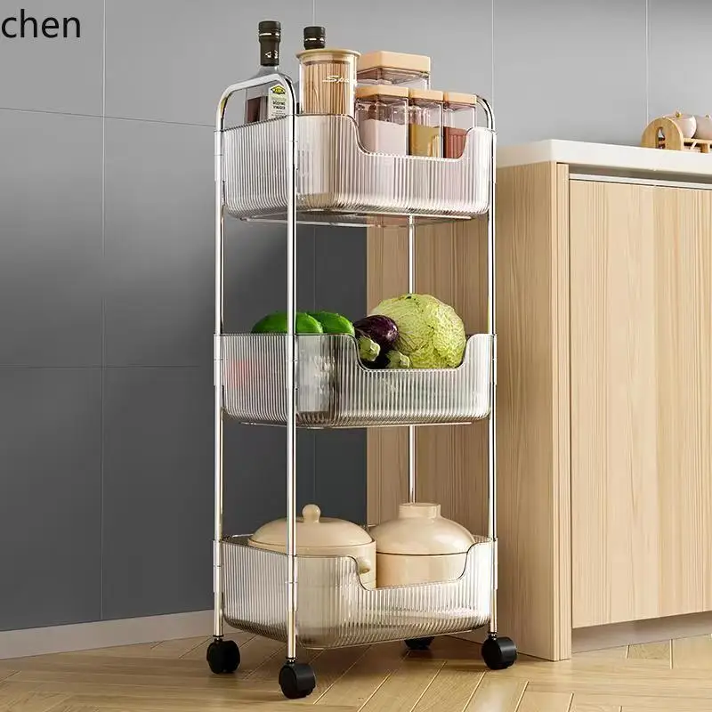 YFY acrylic storage cart - multi-tier mobile organizer for kitchen, bedroom, bathroom, books, snacks, and more 4