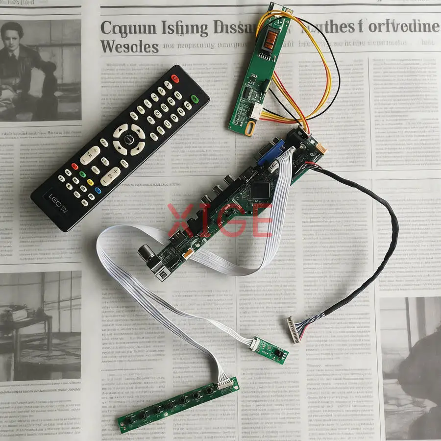 

Плата контроллера Matrix Drive Board для TX34D62VC1CAC LP133X3 LP133X4 LP133X5 LVDS 20-контактная 1-CCFL 1024*768 HDMI+VGA+AV+USB 1024x768 Комплект