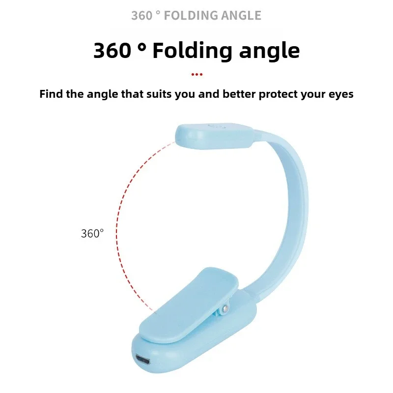 مصباح USB صغير LED قابل لإعادة الشحن مصباح مكتبي للقراءة ضوء مرن محمول ضوء ليلي صغير للكتب مصباح يدوي بمشبك بجانب السرير