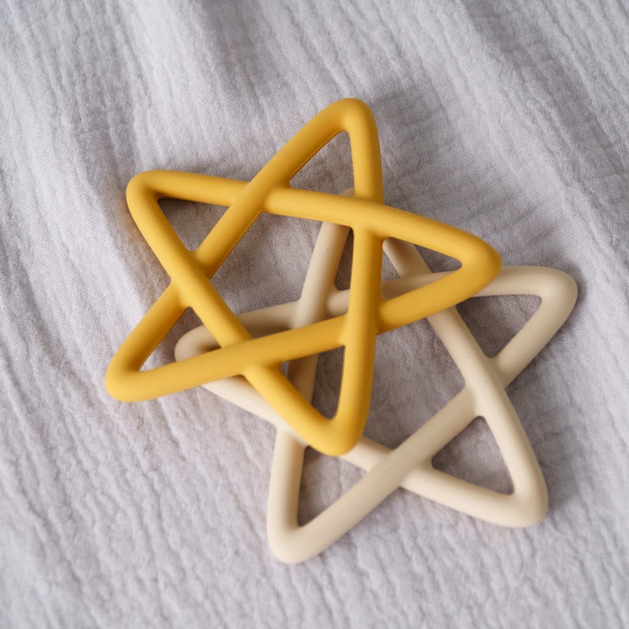 Custom Food Grade Pentagram Shape Baby Toys Kids Hand Teethers Silicone Sensory Teether Toys For Toddler Baby Accessories