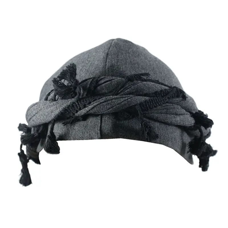 

A18P-Turban For Men Silk Satin Lined Cap Twist Head Wraps Elastic Pre-Tie Beniee