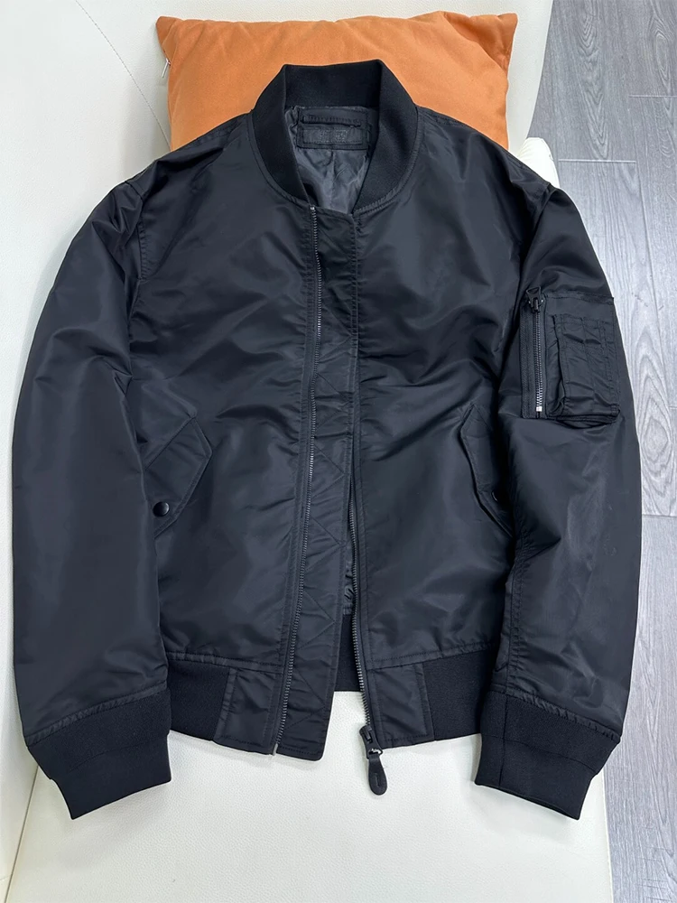 

Куртка-бомбер Bla Bomber Pilot Jaet в стиле американской уличной моды, рабочая одежда, мужская, весна-осень, трендовая, в стиле Cleanfit, с декоративной молнией