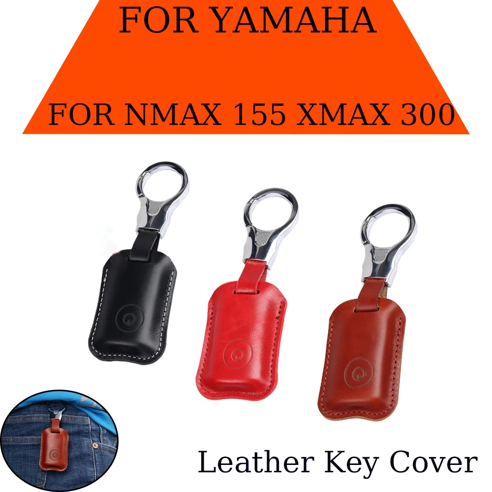 Motorcycle Smart Remote Fobs Cover Leather Key Case Chain For YAMAHA NMAX125 155 Xmax125 250 XMAX300 400 2017-2018 Accessories