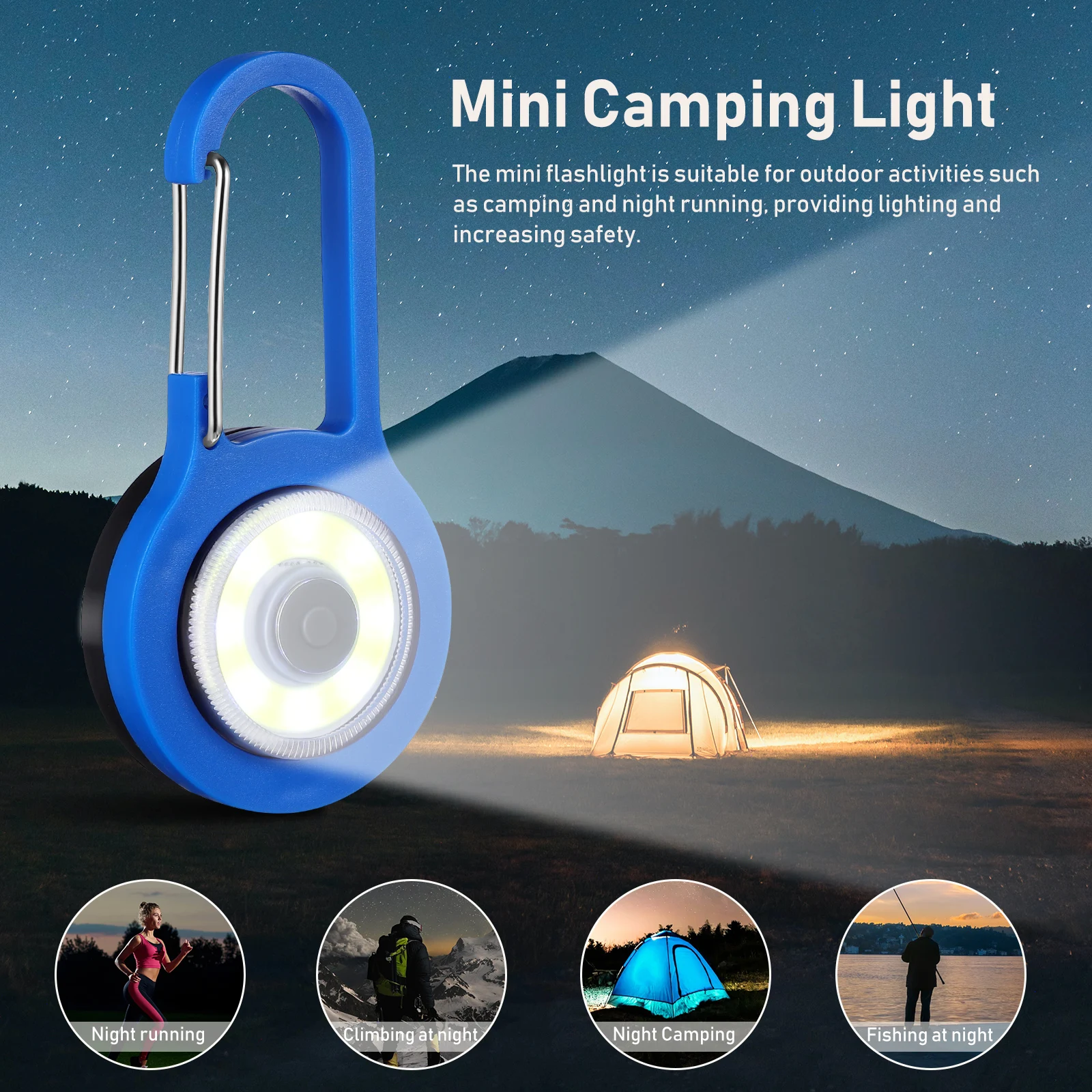 

4 pcs Keychain Light Mini Flashlight Sturdy Hook Strong Material For Outdoor Camping Night Running Portable Small Flashlight
