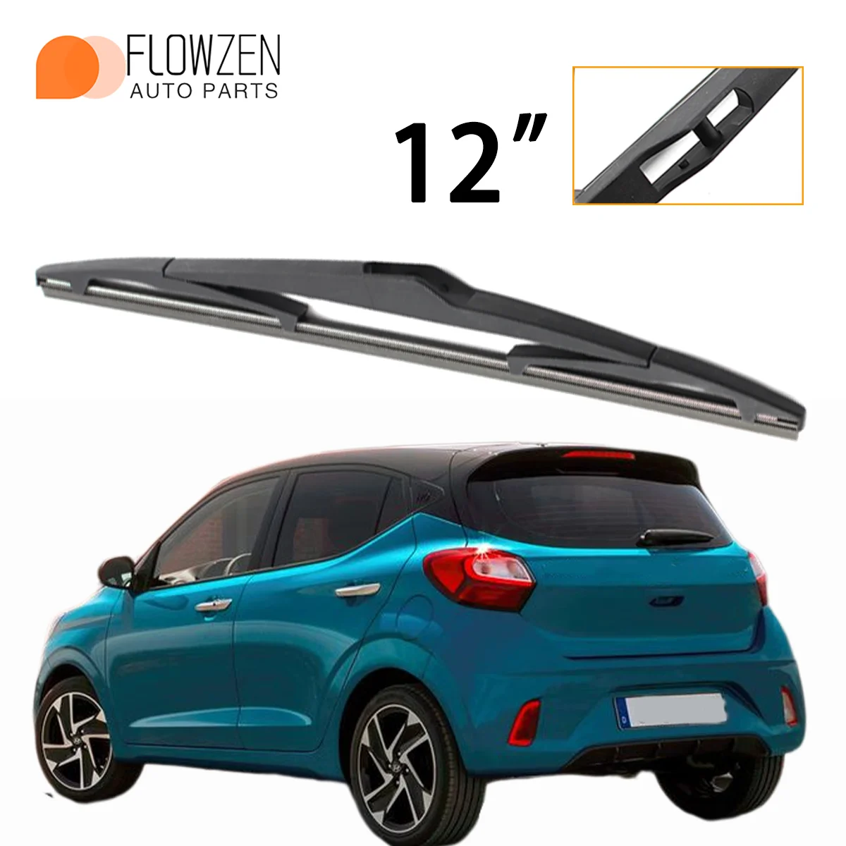 1 Stück 12-Zoll-Heckscheibenwischer, passend für Hyundai I10 Baujahr 2007-2013, Scheibenwischerblatt, Autozubehör
