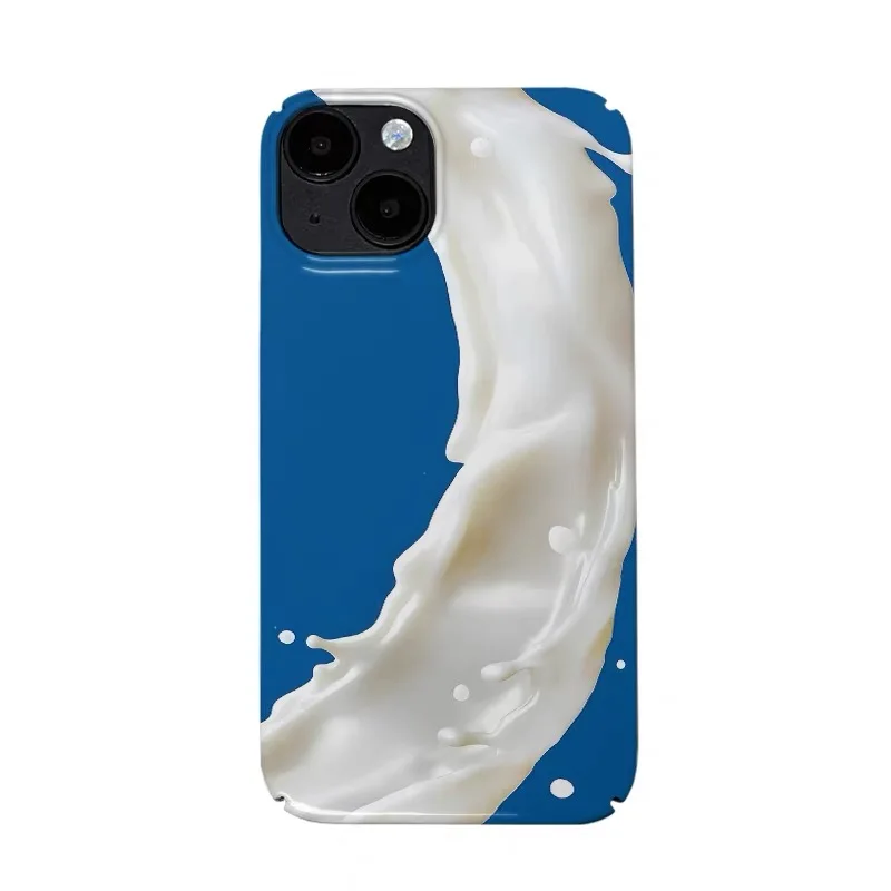 

Ins Korean Blue Silky Milk Phone Case for IPHONE 17 Air 16E 15 PROMAX 14 Plus 13 12 MINI 11 PRO 16Plus XR XS Acrylic Phone Cover
