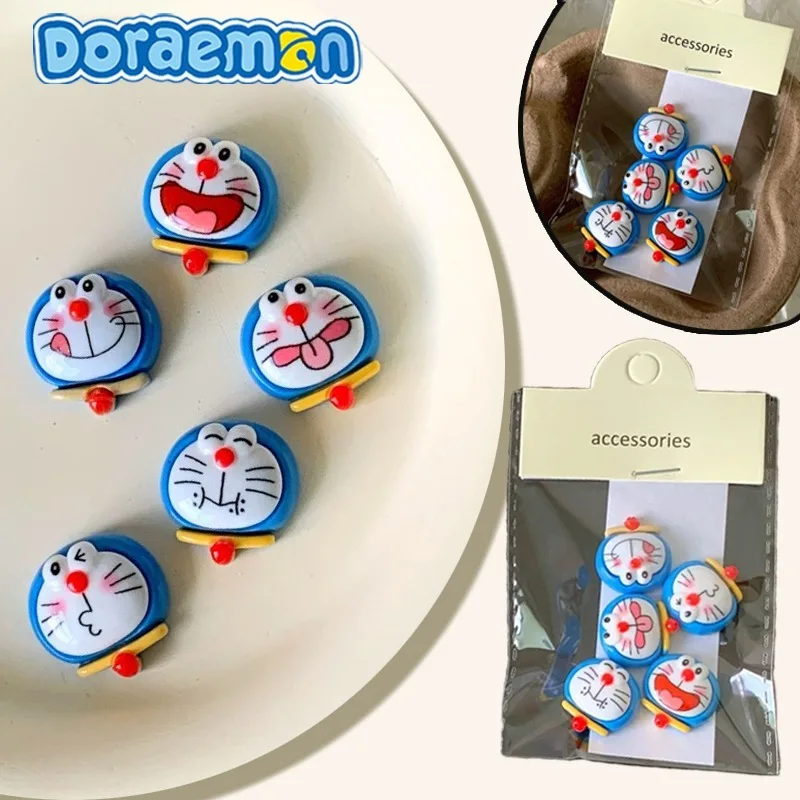 Doraemon DIY Accessories Anime 3D Decorations Photo Wall Novelty Self-Production Resin Figure Toy Hairpin Shoes Chain Accessory